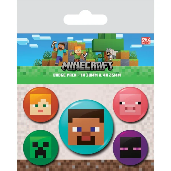 Button Badge Set: Minecraft - Faces