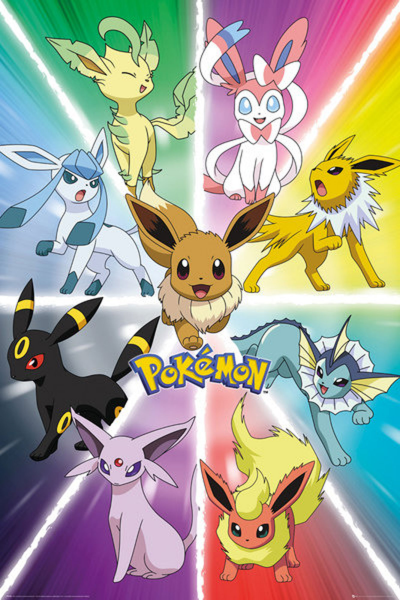 Poster: C71 Pokemon - Evee Evolutions 91,5 x 61 cm