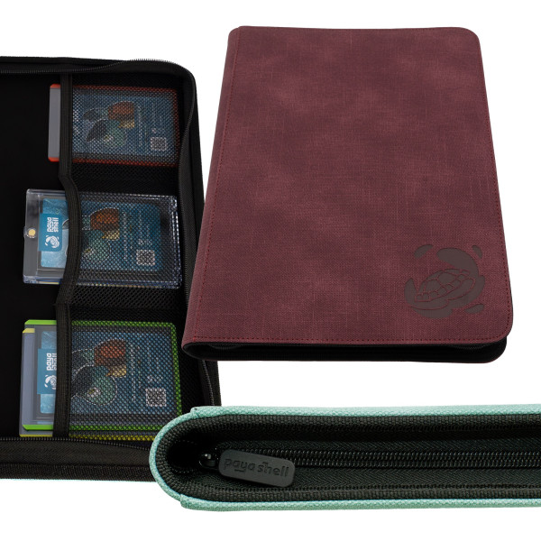 Caratex Zip Binder Card Album 9/18 Pocket Sideloading 360 - Wine Red