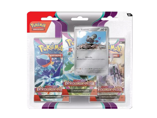 Pokemon TCG: Karmesin und Purpur 02 Entwicklungen in Paldea - Blister 3er-Pack Knattox