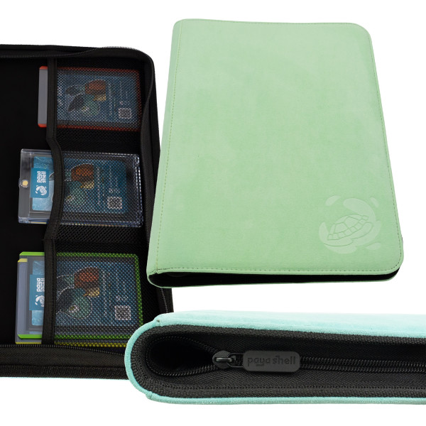 Resiplush Zip Binder Card Album 9/18 Pocket Sideloading 360 - Pastel Green