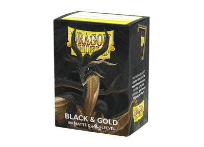 Dragon Shield Sleeves - Standard size - Matte Dual - Black und Gold (100 Sleeves)