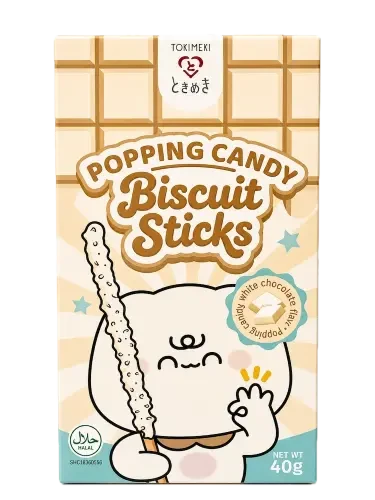 Snack: Biscuit Stick - Popping Candy White Chocolate Flavour 40g