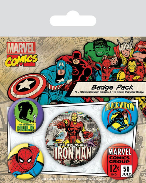 Button Badge Set: Marvel Comics - Iron man