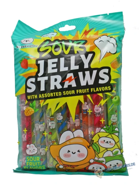 Snack: Jelly Sticks / Straws - Assorted Sour Flavours 300g