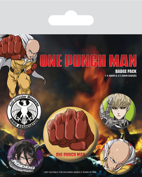 Button Badge Set: One Punch Man - Destructive