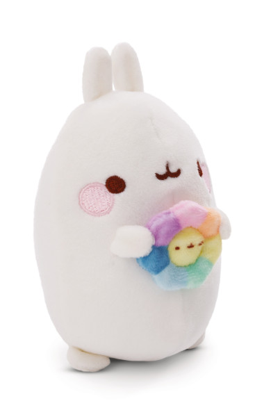 Molang - Plüsch Molang mit Regenbogenblume 12cm