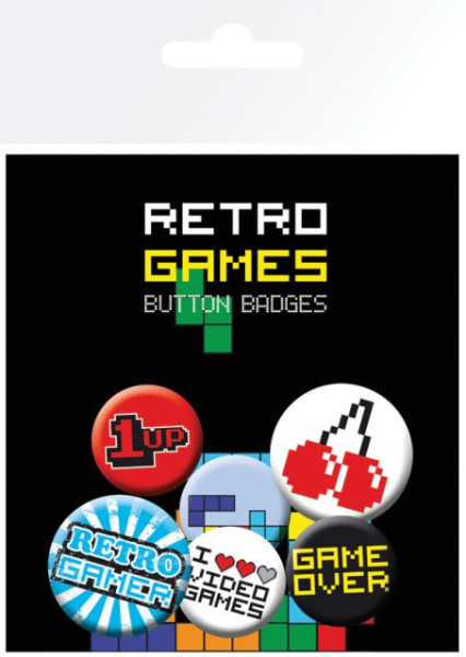 Button Badge Set: Retro Games - Invaders