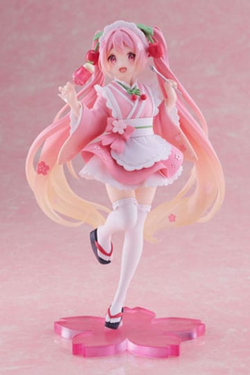 Figure: Hatsune Miku PVC Statue Newley Written Sakura Miku Japanese Cafe Ver. 18 cm