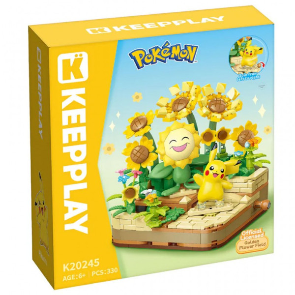 Bausatz: Pokemon Beach Friends Series - Sonnflora / Sunflora + Pikachu