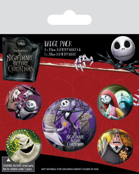 Button Badge Set: Nightmare before Christmas - Characters