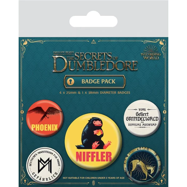 Button Badge Set: Fantastic beasts - The secrets of Dumbledore