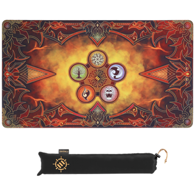 ENHANCE TRADING CARD GAMES TCG PLAYMAT WITH STITCHED EDGES (FLAMES)