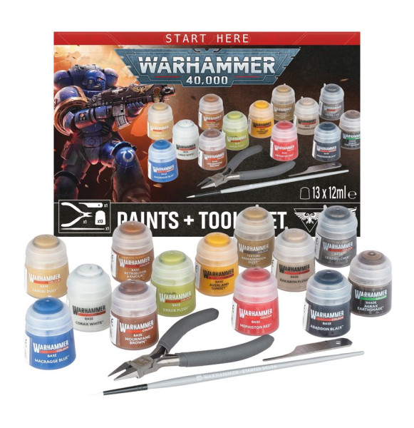 Warhammer 40,000: 60-12 Paints + Tools Set 2026