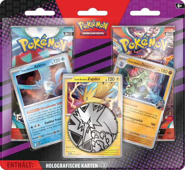 Pokemon TCG: Blister 2-Pack Enhanced Oktober 2025 - Team Rockets Zapdos, Arktos, Despotar