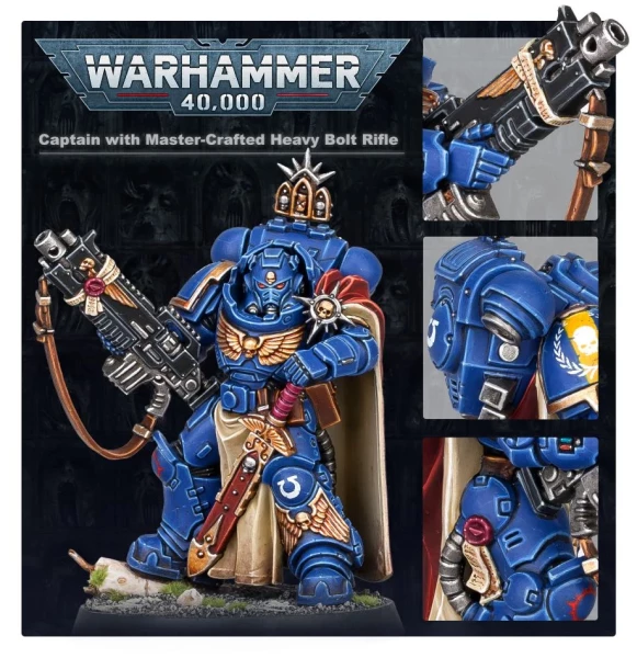 Warhammer 40,000: 48-48 Space Marines - Captain mit Meisterhaftem Schwerem Boltgewehr