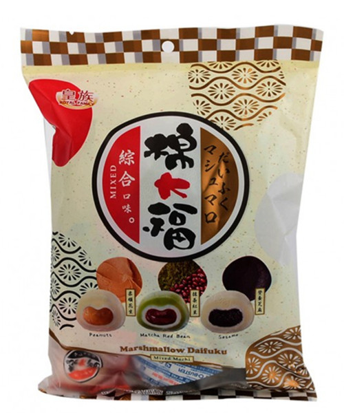 Snack: Mochi - Marshmallow Daifuku - Mixed Adzuki Erdnuss Sesam Tüte 250g