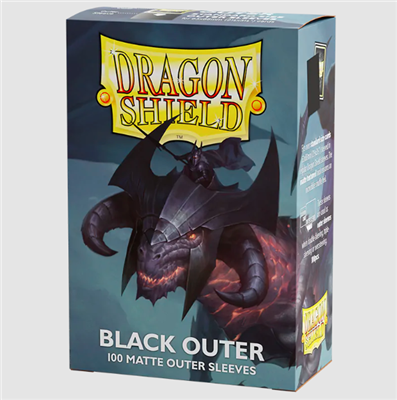 DRAGON SHIELD STANDARD SIZE OUTER SLEEVES - MATTE BLACK (100 SLEEVES)