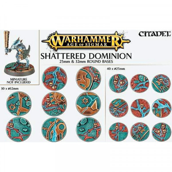 Warhammer Age of Sigmar: 66-96 Shattered Dominion Round Bases 25mm & 32mm