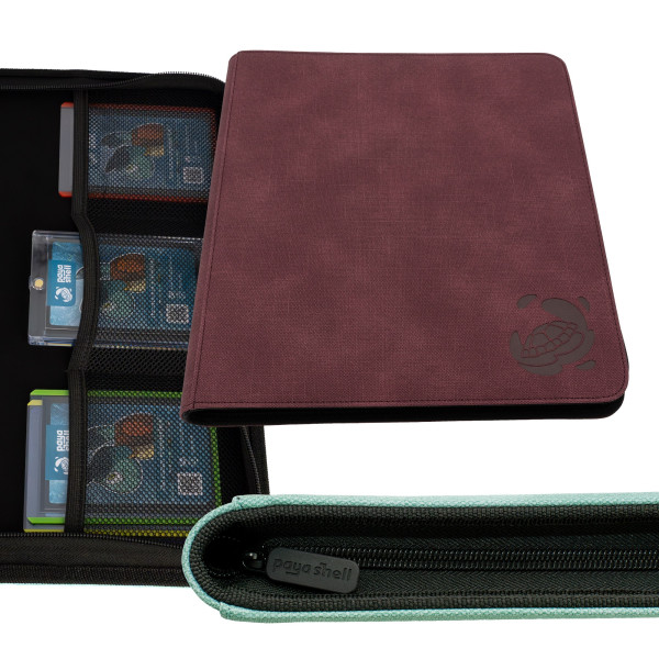 Caratex Zip Binder Card Album 12/24 Pocket Sideloading 480 - Wine Red
