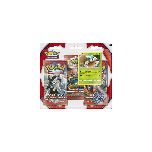 Pokemon TCG: Sonne und Mond 04 Aufziehen der Sturmröte - Blister 3er-Pack Silvarro