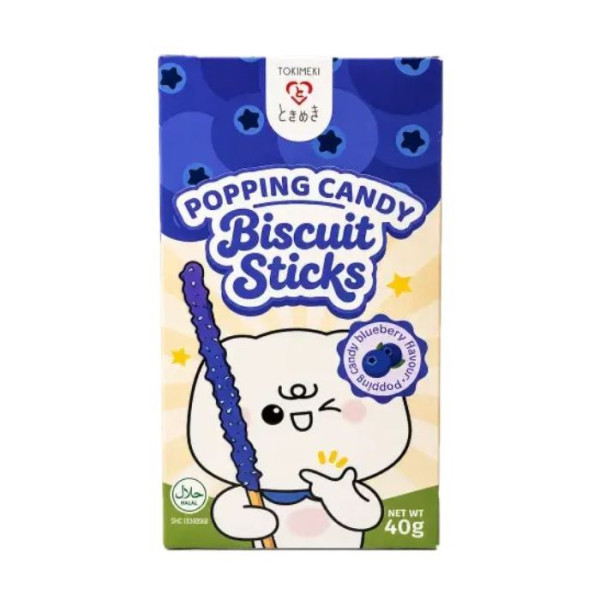 Snack: Biscuit Stick - Popping Candy Blueberry Flavour 40g