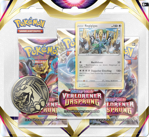 Pokemon TCG: Schwert und Schild 11 Verlorener Ursprung - Blister 3er-Pack Regigigas