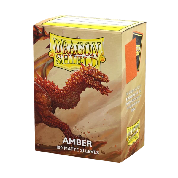 DRAGON SHIELD STANDARD SIZE MATTE SLEEVES - Amber (100 SLEEVES)