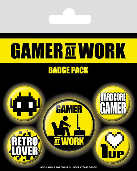 Button Badge Set: Gamer at work - Collectables