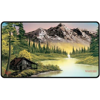 UP - Bob Ross Mountain Retreat Black Stitched Playmat