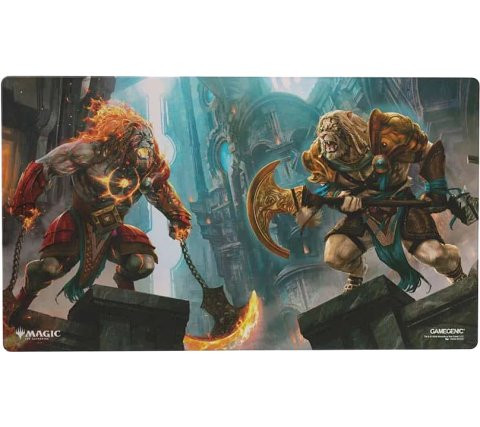 Magic: The Gathering | Reality Fracture Shiny Playmat - Ajani, Path of Vengeance/Ajani, Counterattac