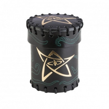 Würfelbecher: Call of Cthulhu Black & green-golden Leather Dice Cup