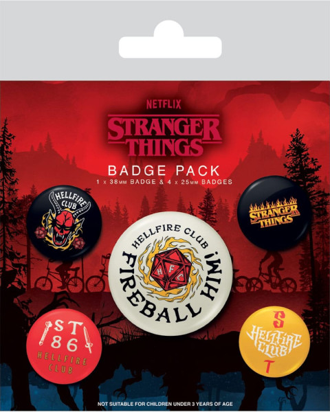 Button Badge Set: Stranger Things - Hellfire Club