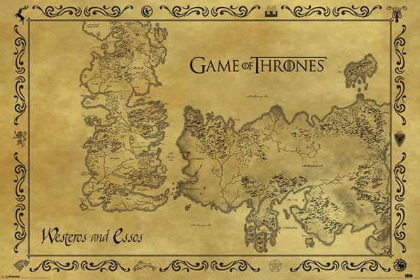 Poster: C34 Game of Thrones Map 91,5 x 61 cm