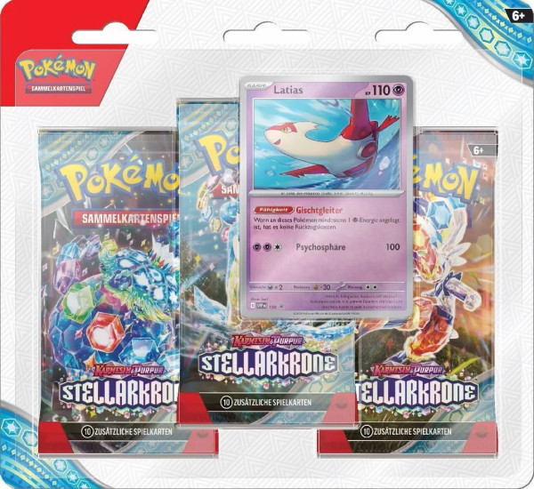 Pokemon TCG: Karmesin und Purpur 07 Stellarkrone - Blister 3er-Pack Latias