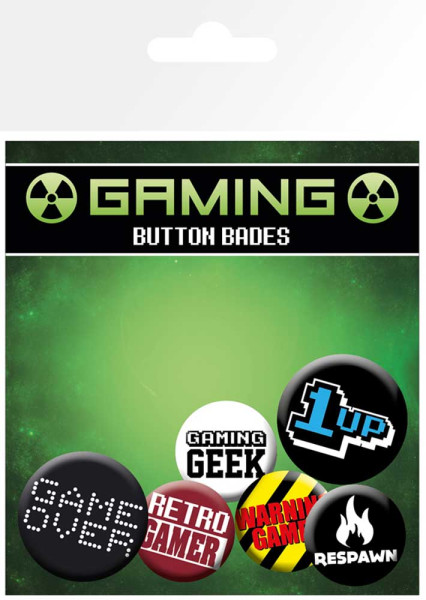 Button Badge Set: Gaming - Retro
