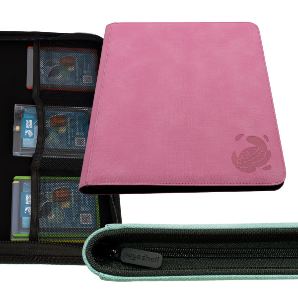 Caratex Zip Binder Card Album 12/24 Pocket Sideloading 480 - Pastel Pink