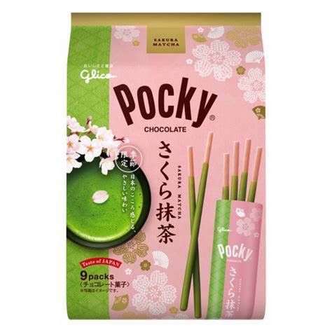 Snack: Pocky - Sakura Matcha Grüntee Kirschblüte 114g