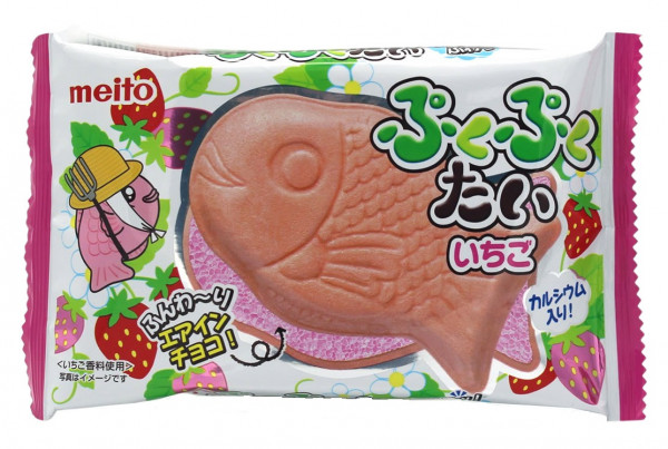 Snack: Taiyaki Waffel mit Erdbeerfüllung PukuPuku Tai 16,5g
