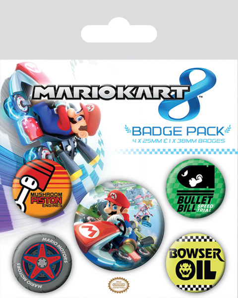 Button Badge Set: Nintendo - Mario Kart 8