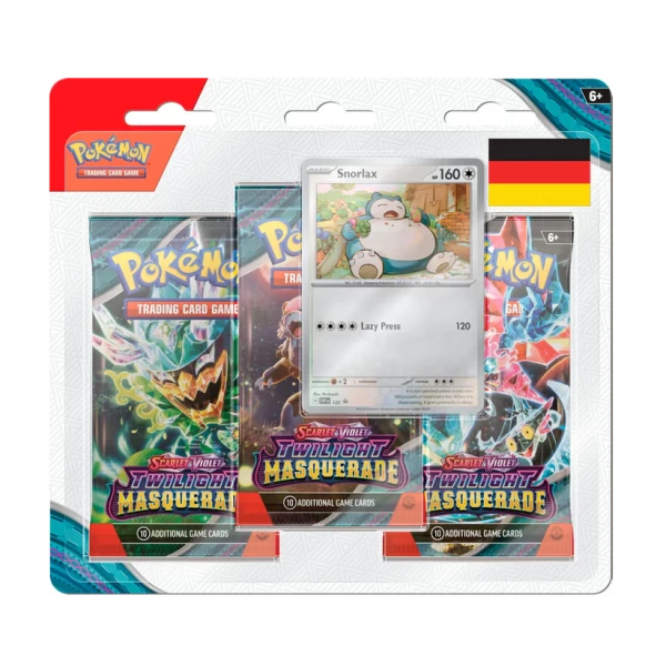 Pokemon TCG: Karmesin und Purpur 06 Maskerade im Zwielicht - Blister 3er-Pack Relaxo