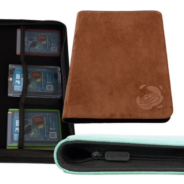 Resiplush Zip Binder Card Album 9/18 Pocket Sideloading 360 - Brown