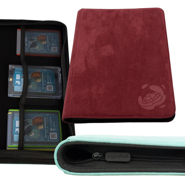 Resiplush Zip Binder Card Album 9/18 Pocket Sideloading 360 - Wine Red