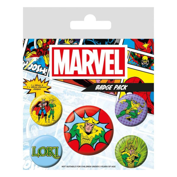 Button Badge Set: Marvel Comics - Loki