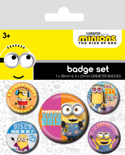 Button Badge Set: Minions - Positive Vibes