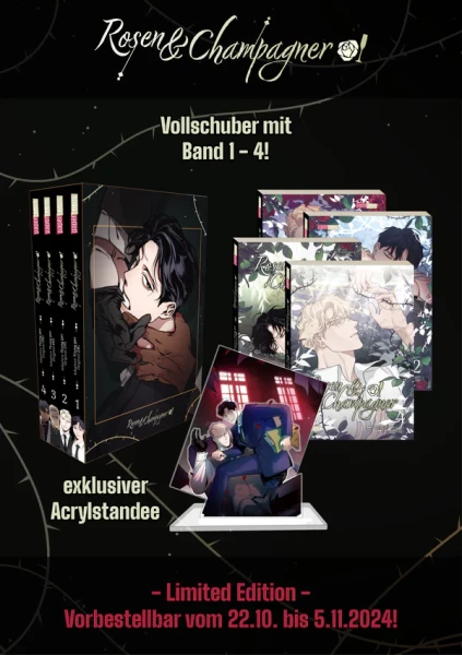 Rosen und Champagner Komplettbox 01-04 - Limited Edition mit Acryl Standee