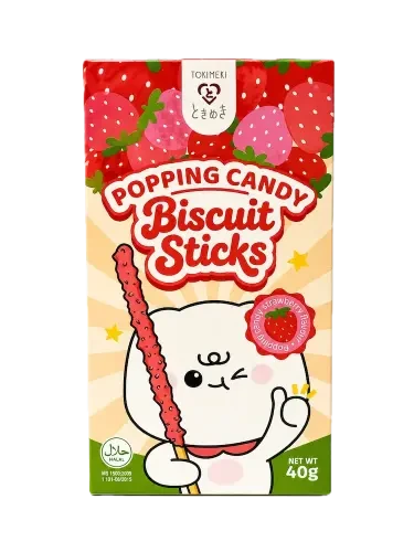 Snack: Biscuit Stick - Popping Candy Strawberry Flavour 40g