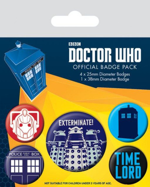 Button Badge Set: Dr. Who - Exterminate