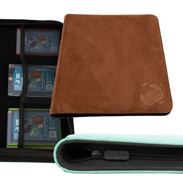 Resiplush Zip Binder Card Album 12/24 Pocket Sideloading 480 - Brown-Copy