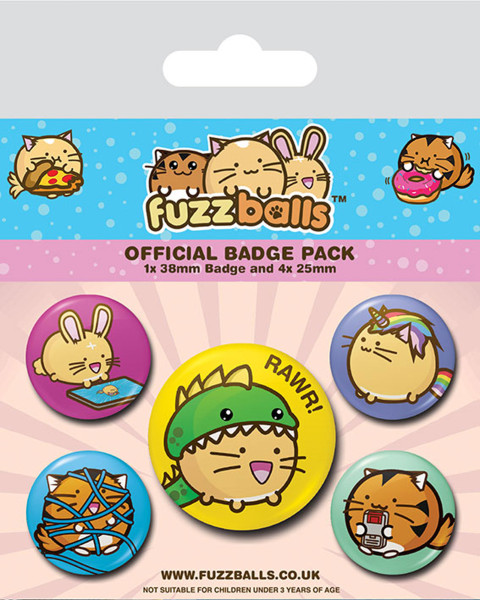 Button Badge Set: Fuzzballs - Playful